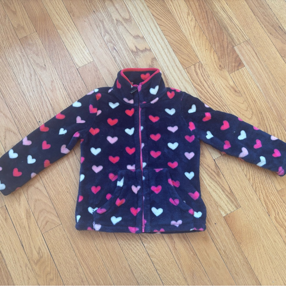 Hatley Navy Heart Pattern Kids Jacket